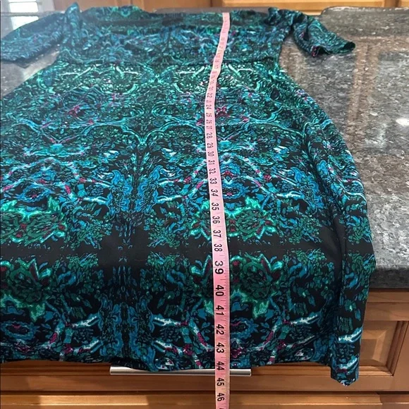 Maggy London Teal and Navy Long Sleeve Dress - Picture 8 of 12